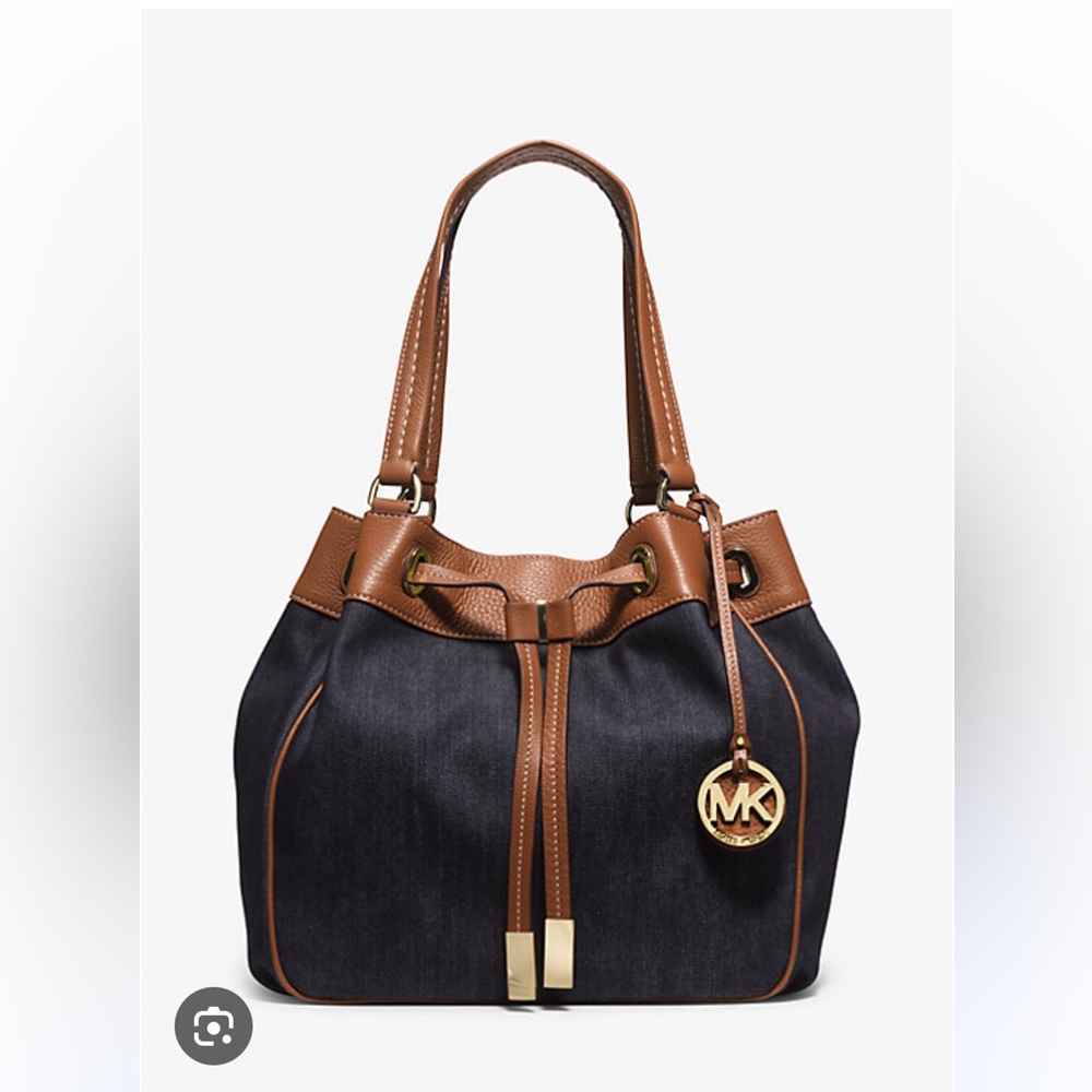 MARKDOWN - Michael Kors Marina Large Denim Bucket Bag